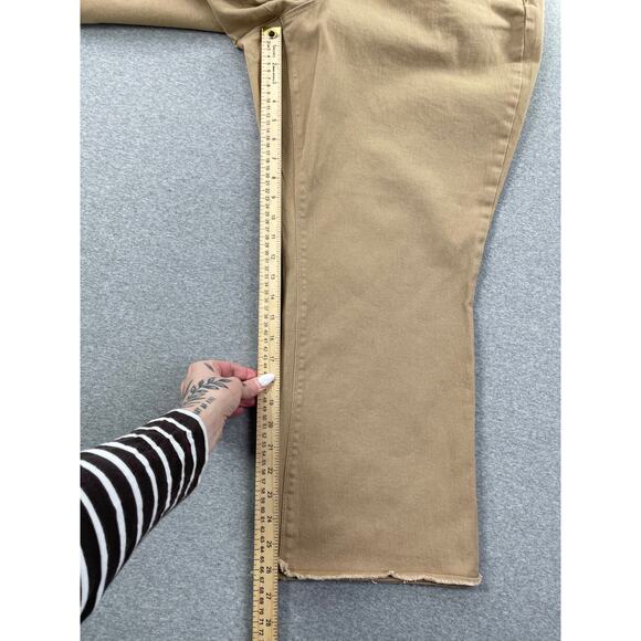 Wit & Wisdom Jeans Plus Size 22W Tan AbSolution High Rise Ankle Flare Pants Fray - Picture 7 of 16